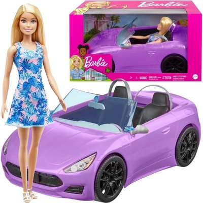 Mattel Barbie a její fialový auto kabriolet – Hledejceny.cz