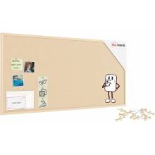 ALLboads Textilná (plstená) nástenka 120 × 60 cm ťavia farba (camel), v drevenom ráme v rovnakom odtieni, TFCAMEL126C