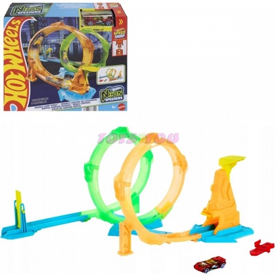 Mattel Hot Wheels Neon speeder double loop dvojitá smyčka