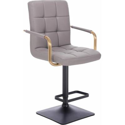 LuxuryForm Design Verona Gold na čiernej hranatej základni šedá