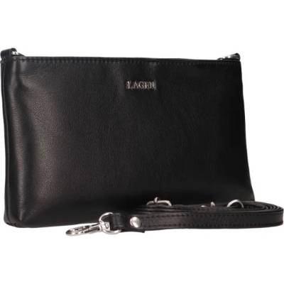 Lagen Dámska kožená crossbody kabelka INES čierna