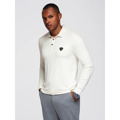 Ombre pánské triko s límečkem OM-POLS-0139 CREAM
