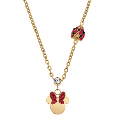 Disney Slušivý pozlátený náhrdelník s príveskami Minnie mouse N600605YRRL-157.CS