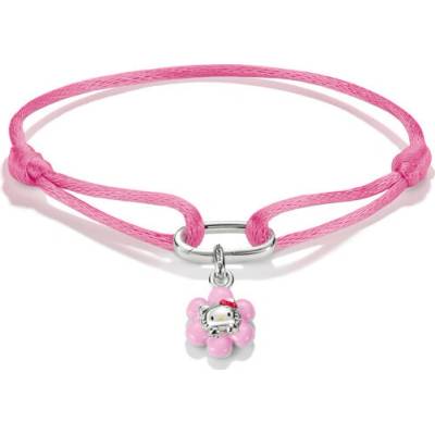 THOMAS SABO CONNECT růžový textilní náramek s přívěskem Hello Kitty A2243-M07-9
