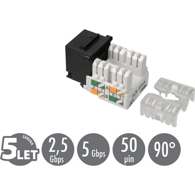 Keystone Solarix CAT5E UTP RJ45 černý svorkovnice SXKJ-5E-UTP-BK-90