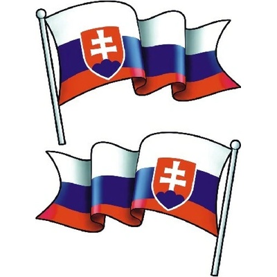 Truck design Samolepka Slovenská vlajka rozviata so stožiarom - 20 x 15 cm