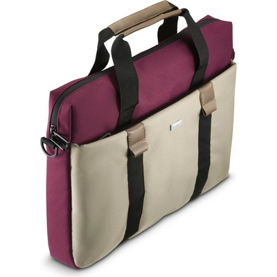 Hama Silvan, brašna na notebook, pro 40-41 cm (15,6-16,2"), recyklovaný polyester, béžová/bordová; 222063