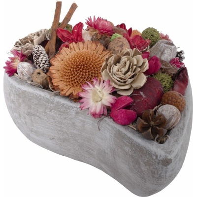 IKEBANA kvetinová srdce sušinové 20x15x18cm HNEDO-RUŽOVÁ