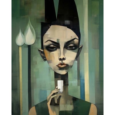ZUTY Obrazy na stenu - Žena s bielou šálkou Rámovanie: vypnuté plátno na rám, Rozmer: 40x50 cm