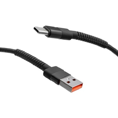MobilNET KAB-0234-USB-TYPEC Dátový a nabíjací pletený USBUSB-C, 3A, 1m, černý