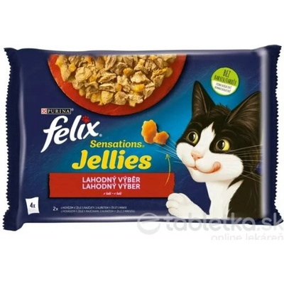 Felix Sensations Multipack hovädzie a kura v želé 4 x 85 g