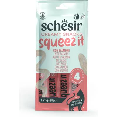 Schesir Cat Squeez It Losos krém 4 x 15 g