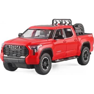 Toyota Tundra SUV kovový model hračka na baterie světla zvuk Červená 1:24