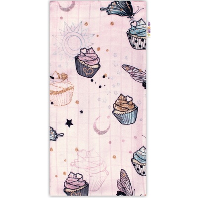 Baby Nellys Bambusová plienka Lux Muffin 75 x 75 ružová