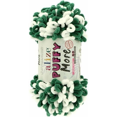 Alize Puffy More 6570 biela a zelená