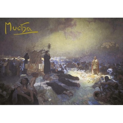 Pohled Alfons Mucha Slovanská epopej – Po bitvě na Vítkově, krátký
