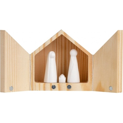 räder Dřevěný betlém mini přírodní barva dřevo porcelán