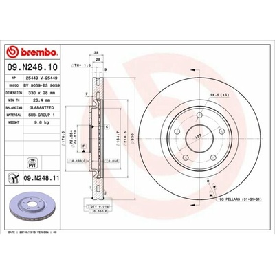 BREMBO brzdový kotúč 09.N248.11, súprava 2 ks