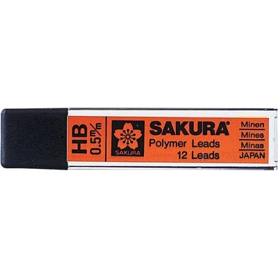 Sakura tuhy do mechanické tužky 0,5 mm tvrdost HB 12 ks