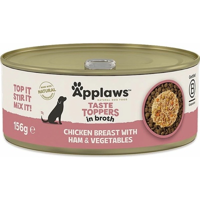 Applaws Dog taste toppers Chicken with Ham and vegetables in Broth 156 g
