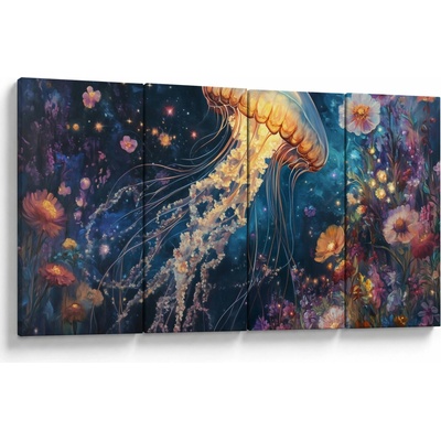 Obraz - Magická medúza, štvordielne 160x80 cm