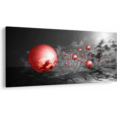 Obraz červených gulí, jednodielne 250x125 cm