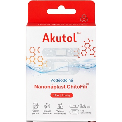 Akutol Nanonáplast ChitoFib Voděodolné balení 15 ks