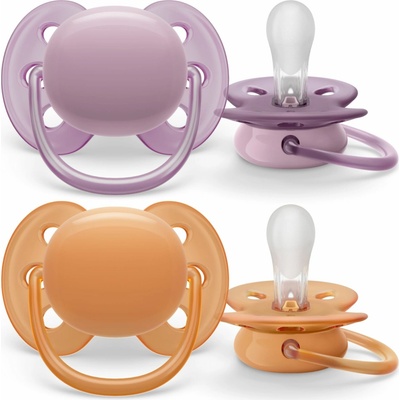 Avent SCF091/33 Dudlík Ultra Soft oranžová/fialová