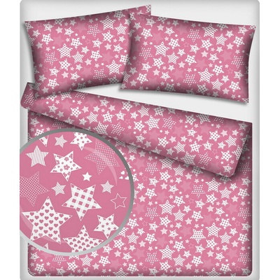 Modernatex Bavlnená látka 327, vzor biele perníky na amarantovom podklade, metráž 160 cm