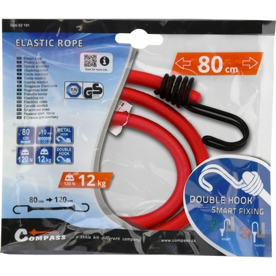 Compass 02191 UPÍNAČ PRUŽNÝ DOUBLE HOOK 10 mm/80 cm, TÜV/GS