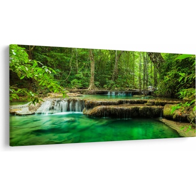 Obraz - Vodopád Erawan v Kanchanaburi, Thajsko, jednodílný 200x100 cm