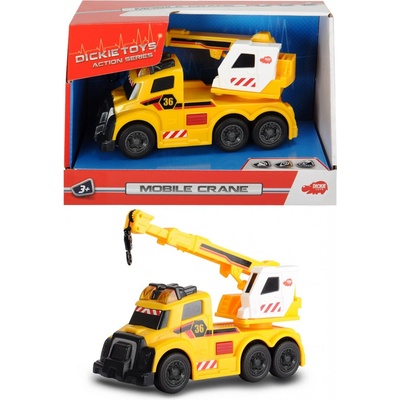 Dickie Action Series Autojeřáb 15 cm světlo zvuk žlutá