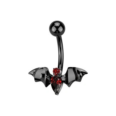 Šperky4U Černý piercing do pupíku netopýr TIT1560-K