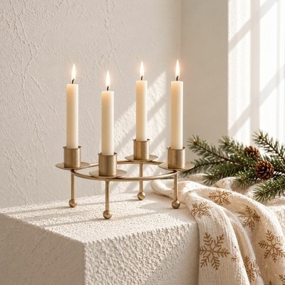ROSA Adventní svícen Ari champagne