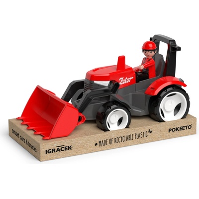 ECO MultiGO Červený traktor Zetor s radlicí, figurka Igráček