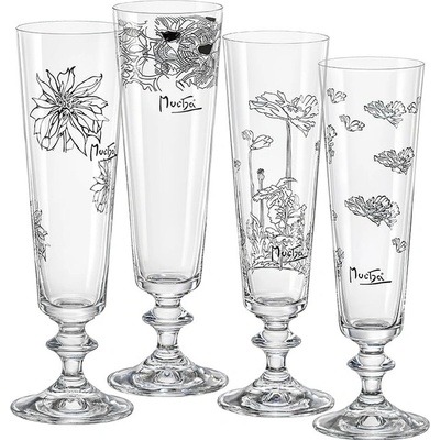 Crystalex Sklenice na šampaňské Mucha 4 x 205 ml