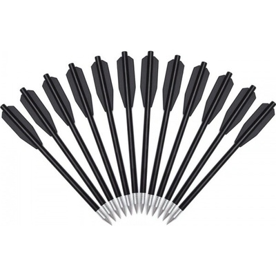 Dvojkrídelkové šípky do kuše 6,5", priemer 6 mm, 12 ks, čierne