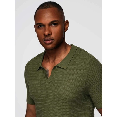 Ombre pánské polo triko OM-POSS-0157 OLIVE