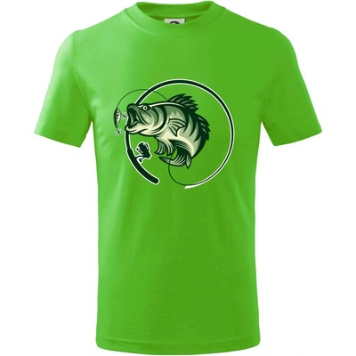 Ryba s prútom tričko detské Apple Green