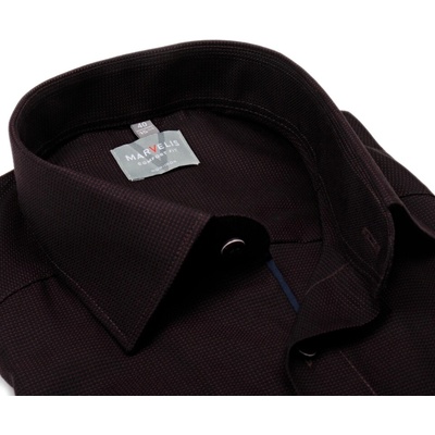 Marvelis Comfort Fit košile s vetkaným vzorem tmavá červeno-modrá