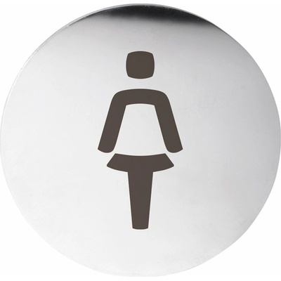 Sapho Cedule WC dámy, Ø 75mm, nerez mat XP111
