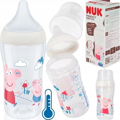 Nuk Perfect Match Peppa Pig láhev s kontrolou teploty 260 ml