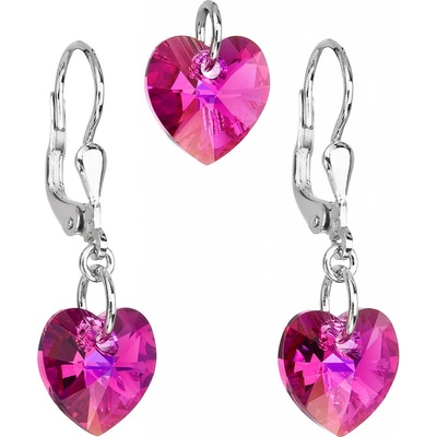 Pavona sada s krystaly Swarovski náušnice a přívěšek AB efekt srdce 39003.4 ruby – Hledejceny.cz