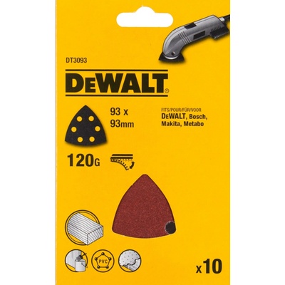 Dewalt DT3093 papier brúsny 93x93mm p120 dierovaný suchý zips 10ks delta dwe315/dws355/dws356