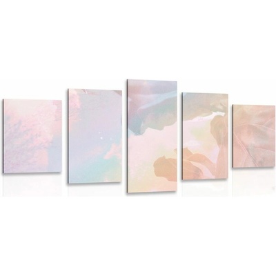 5-dielny obraz odraz listov v jazere