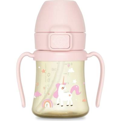 Grosmimi Ppsu tréningový pohárik so slamkou Unicorn Pink 200 ml