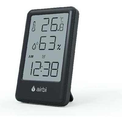 Airbi FRAME - černá / Pokojový teploměr a vlhkoměr (BI1050)