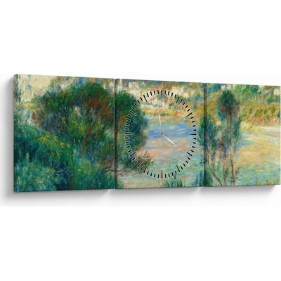 Obraz - Auguste Renoir, View of Monte Carlo from Cap Martin, reprodukcia (s hodinami), trojdielne 90x30 cm s hodinami