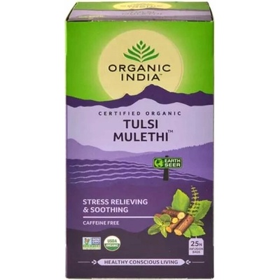 Organic India Tulsi Sladké drievko Ajurvédsky čaj porciovaný 25 vreciek