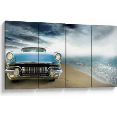 Obraz - Vintage kabriolet, štvordielne 160x80 cm